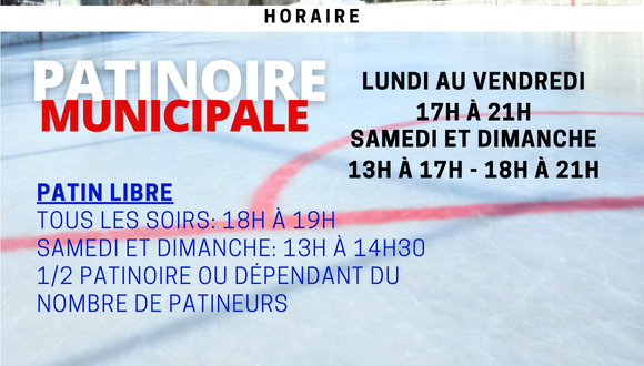 horaire patinoire web